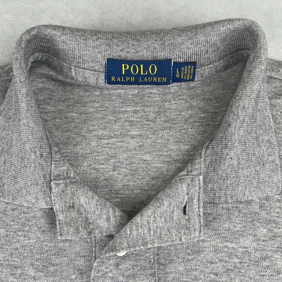 Polo Ralph Lauren Polo Shirt Men L Gray Heather Short Sleeve Pony Cotton Classic - Picture 5 of 6